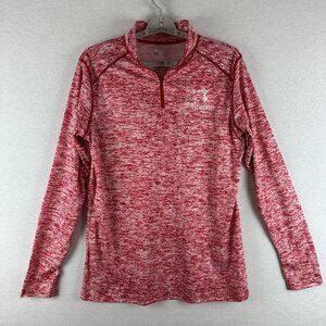 BADGER SPORT WOMEN'S 1/4 ZIP LIGHTWEIGHT PULLOVER IN HEATHERED RED COLOR SIZE XL